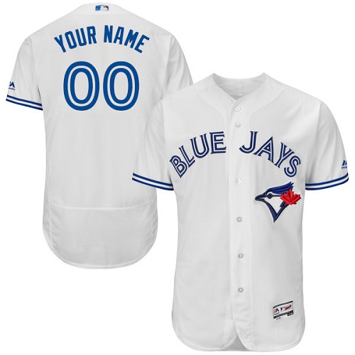 Men's Majestic Toronto Blue Jays Customized Authentic White Home MLB Jersey