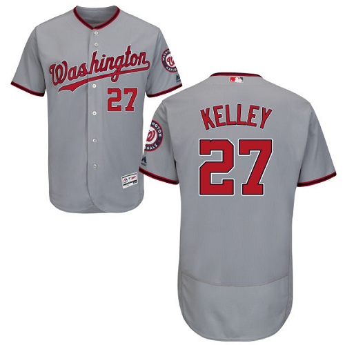 Men's Majestic Washington Nationals #27 Shawn Kelley Authentic Grey Road Cool Base MLB Jersey