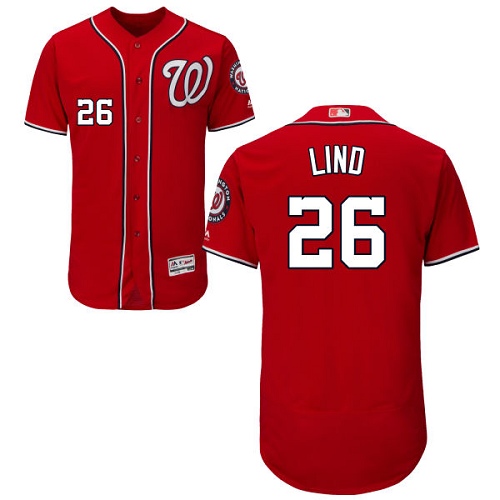 Men's Majestic Washington Nationals #26 Adam Lind Red Flexbase Authentic Collection MLB Jersey