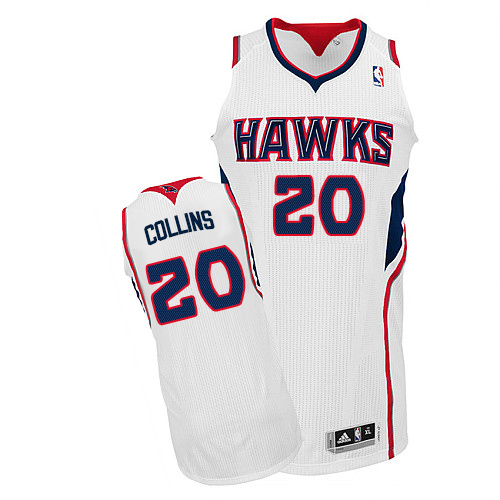 Men's Adidas Atlanta Hawks #20 John Collins Authentic White Home NBA Jersey
