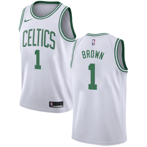 Youth Adidas Boston Celtics #1 Walter Brown Authentic White Home NBA Jersey