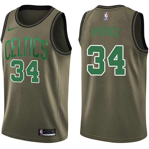 Youth Nike Boston Celtics #34 Paul Pierce Swingman Green Salute to Service NBA Jersey