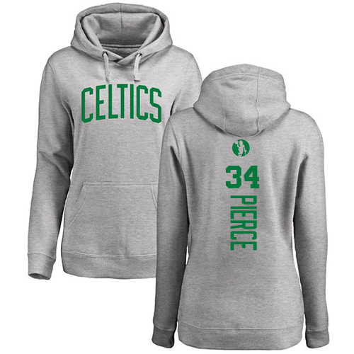 NBA Women's Nike Boston Celtics #34 Paul Pierce Ash Backer Pullover Hoodie
