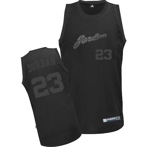 Men's Adidas Chicago Bulls #23 Michael Jordan Authentic All Black NBA Jersey