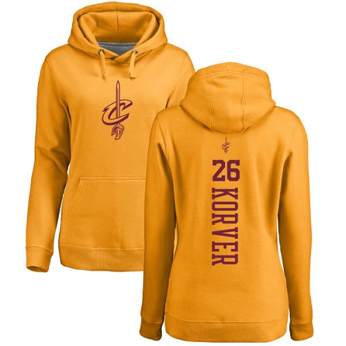 NBA Nike Cleveland Cavaliers #26 Kyle Korver Gold One Color Backer Pullover Hoodie