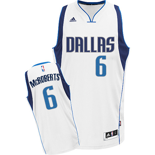 Youth Adidas Dallas Mavericks #6 Josh McRoberts Swingman White Home NBA Jersey