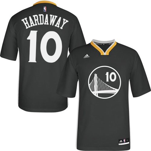 Men's Adidas Golden State Warriors #10 Tim Hardaway Authentic Black Alternate NBA Jersey