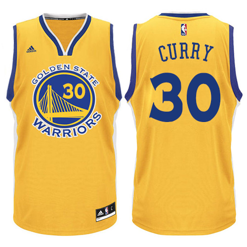 Men's Adidas Golden State Warriors #30 Stephen Curry Authentic Gold NBA Jersey