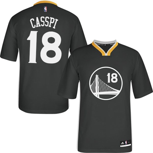 Men's Adidas Golden State Warriors #18 Omri Casspi Authentic Black Alternate NBA Jersey