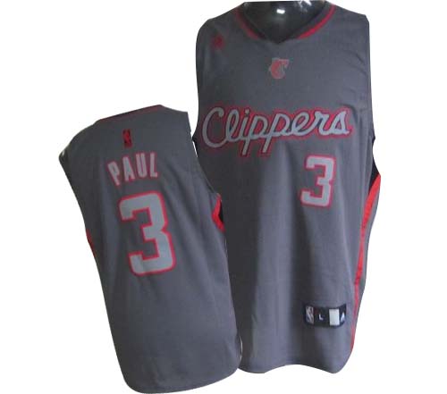 Men's Adidas Los Angeles Clippers #3 Chris Paul Authentic Grey Graystone Fashion NBA Jersey
