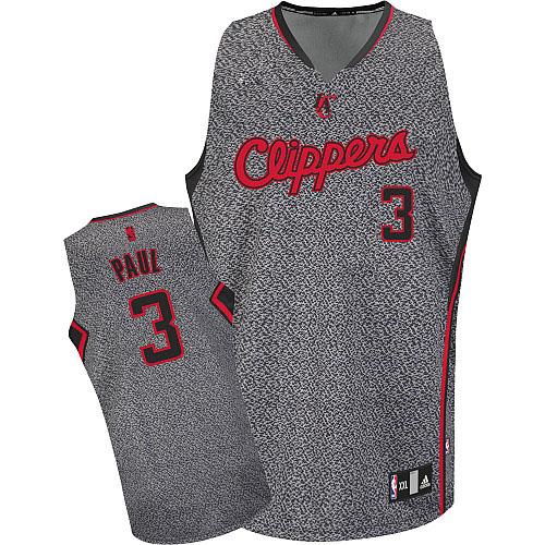 Men's Adidas Los Angeles Clippers #3 Chris Paul Authentic Grey Static Fashion NBA Jersey