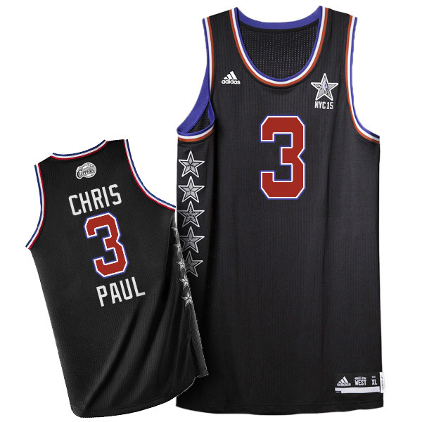 Men's Adidas Los Angeles Clippers #3 Chris Paul Authentic Black 2015 All Star NBA Jersey