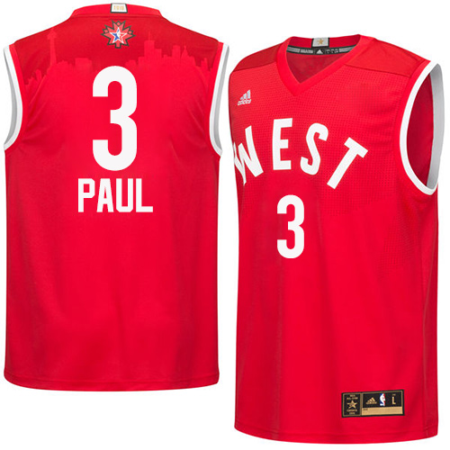 Men's Adidas Los Angeles Clippers #3 Chris Paul Authentic Red 2016 All Star NBA Jersey