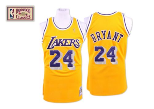 Men's Mitchell and Ness Los Angeles Lakers #24 Kobe Bryant Swingman Gold Throwback NBA Jersey