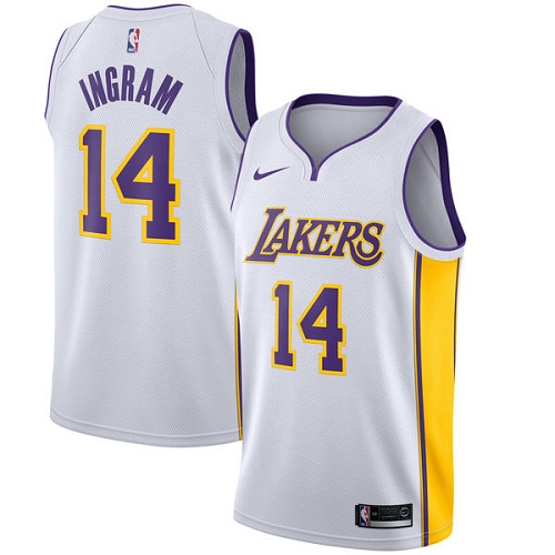 Men's Adidas Los Angeles Lakers #14 Brandon Ingram Swingman White Alternate NBA Jersey