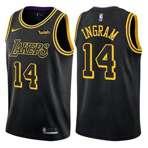 Men's Nike Los Angeles Lakers #14 Brandon Ingram Authentic Black City Edition NBA Jersey