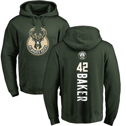 NBA Nike Milwaukee Bucks #42 Vin Baker Green Backer Pullover Hoodie