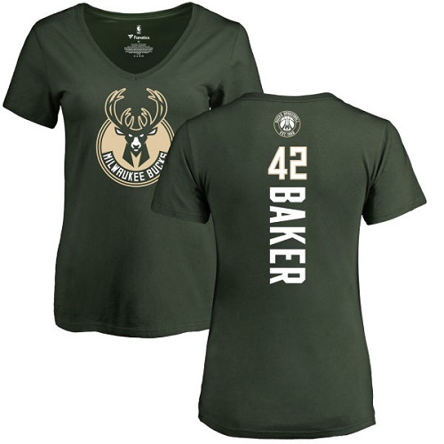 NBA Women's Nike Milwaukee Bucks #42 Vin Baker Green Backer T-Shirt