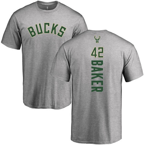 NBA Nike Milwaukee Bucks #42 Vin Baker Ash Backer T-Shirt