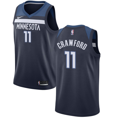 Men's Nike Minnesota Timberwolves #11 Jamal Crawford Swingman Navy Blue Road NBA Jersey - Icon Edition