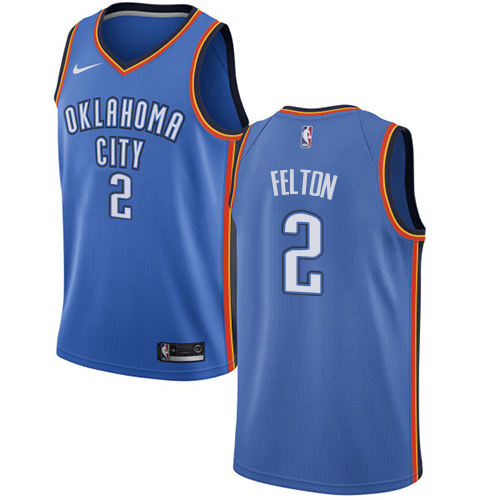 Men's Nike Oklahoma City Thunder #2 Raymond Felton Swingman Royal Blue Road NBA Jersey - Icon Edition