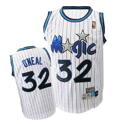 Men's Adidas Orlando Magic #32 Shaquille O'Neal Authentic White Throwback NBA Jersey