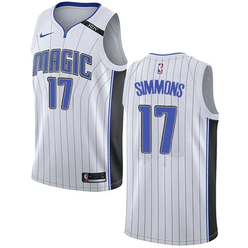 Men's Adidas Orlando Magic #17 Jonathon Simmons Swingman White Home NBA Jersey