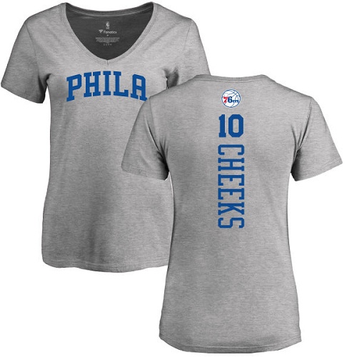 NBA Women's Nike Philadelphia 76ers #10 Maurice Cheeks Ash Backer T-Shirt