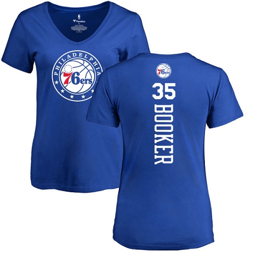NBA Women's Nike Philadelphia 76ers #35 Trevor Booker Royal Blue Backer T-Shirt