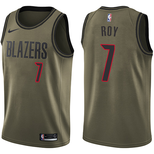 Youth Nike Portland Trail Blazers #7 Brandon Roy Swingman Green Salute to Service NBA Jersey
