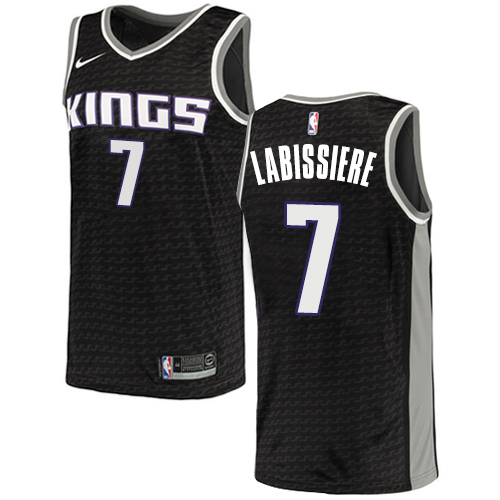 Men's Adidas Sacramento Kings #7 Skal Labissiere Authentic Black NBA Jersey Statement Edition