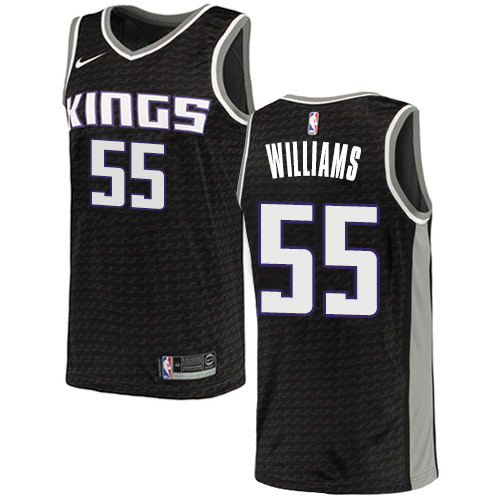 Men's Adidas Sacramento Kings #55 Jason Williams Authentic Black NBA Jersey Statement Edition