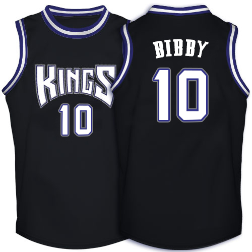 Men's Adidas Sacramento Kings #10 Mike Bibby Authentic Black Throwback NBA Jersey