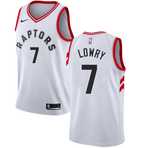 Men's Adidas Toronto Raptors #7 Kyle Lowry Authentic White Home NBA Jersey