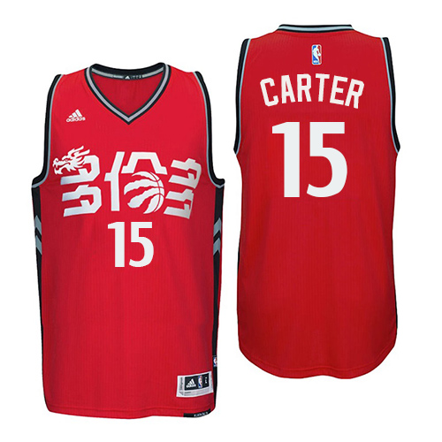 Men's Adidas Toronto Raptors #15 Vince Carter Authentic Red Chinese New Year NBA Jersey