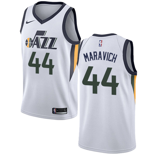 Men's Adidas Utah Jazz #44 Pete Maravich Authentic White Home NBA Jersey