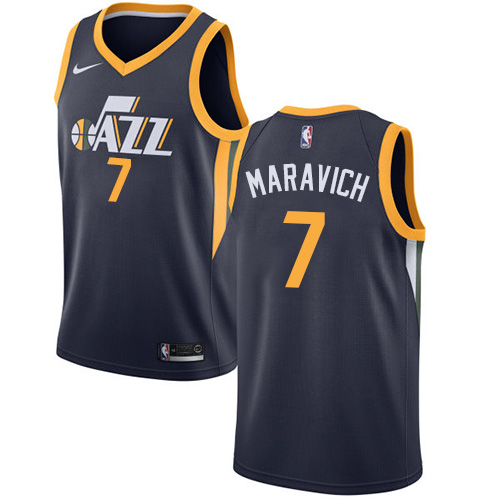 Men's Nike Utah Jazz #7 Pete Maravich Swingman Navy Blue Road NBA Jersey - Icon Edition