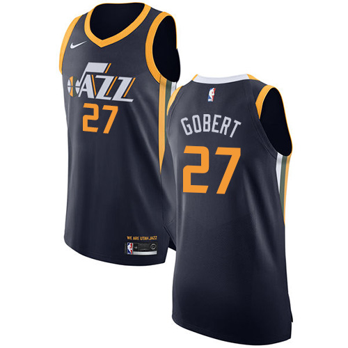 Youth Nike Utah Jazz #27 Rudy Gobert Authentic Navy Blue Road NBA Jersey - Icon Edition