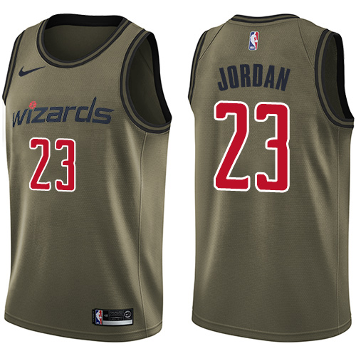 Youth Nike Washington Wizards #23 Michael Jordan Swingman Green Salute to Service NBA Jersey