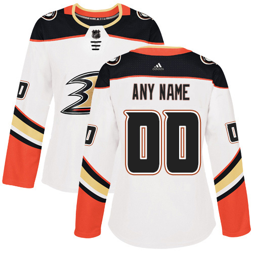Women's Reebok Anaheim Ducks Customized Premier White Away NHL Jersey