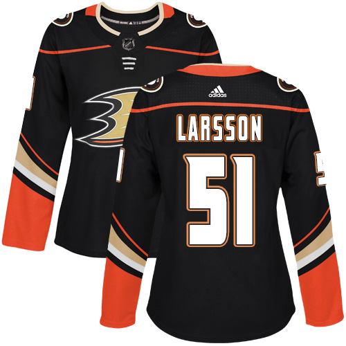 Women's Adidas Anaheim Ducks #14 Jacob Larsson Authentic Black Home NHL Jersey