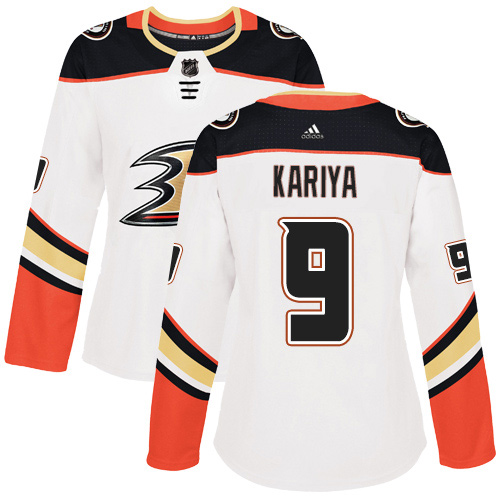 Women's Reebok Anaheim Ducks #9 Paul Kariya Authentic White Away NHL Jersey