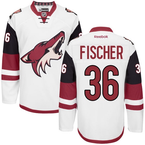 Women's Reebok Arizona Coyotes #36 Christian Fischer Authentic White Away NHL Jersey
