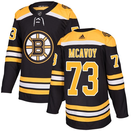 Men's Adidas Boston Bruins #73 Charlie McAvoy Premier Black Home NHL Jersey