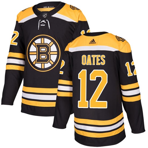 Men's Adidas Boston Bruins #12 Adam Oates Premier Black Home NHL Jersey