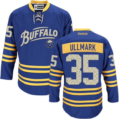 Men's Buffalo Sabres #35 Linus Ullmark Fanatics Branded Navy Blue Home Breakaway NHL Jersey