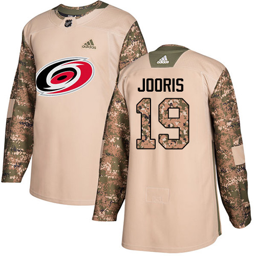 Youth Adidas Carolina Hurricanes #19 Josh Jooris Authentic Camo Veterans Day Practice NHL Jersey