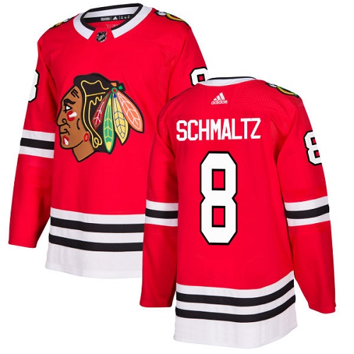 Men's Adidas Chicago Blackhawks #8 Nick Schmaltz Authentic Red Home NHL Jersey