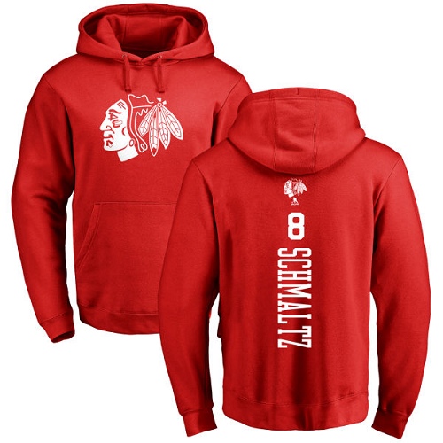NHL Adidas Chicago Blackhawks #8 Nick Schmaltz Red One Color Backer Pullover Hoodie