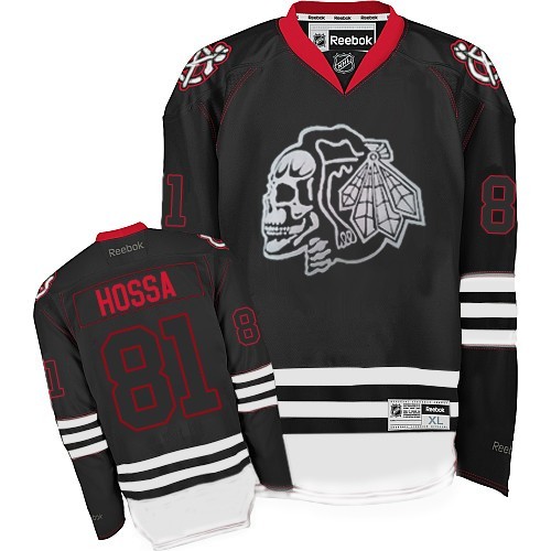 Men's Reebok Chicago Blackhawks #81 Marian Hossa Authentic New Black Ice NHL Jersey